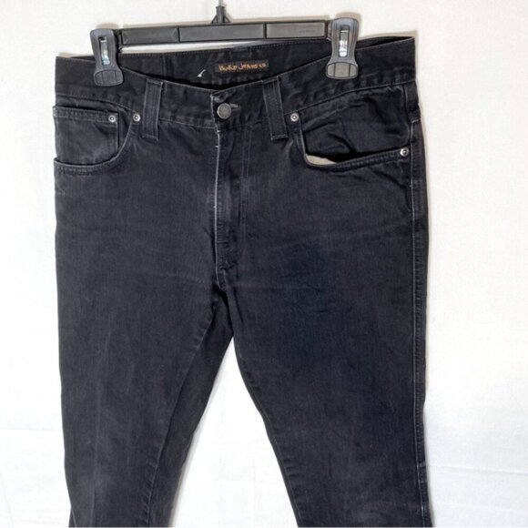 Nudie Jeans Washed Dry Black Slim Jim Organic Cotton Slim Leg Jeans 33 - Picture 11 of 16